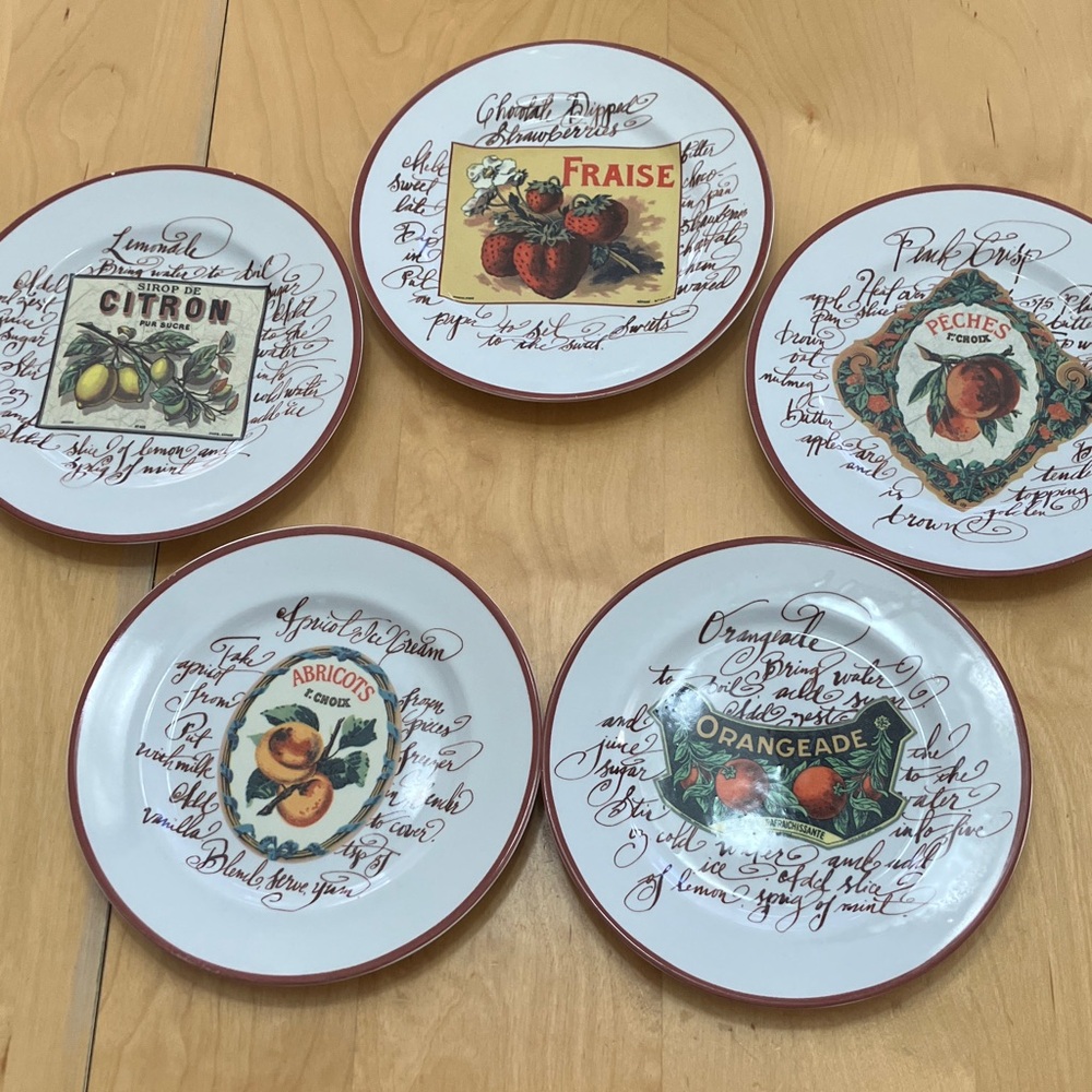 Williams-Sonoma Rosanna Salad Dessert Plates set of 5 good used‎ condition
